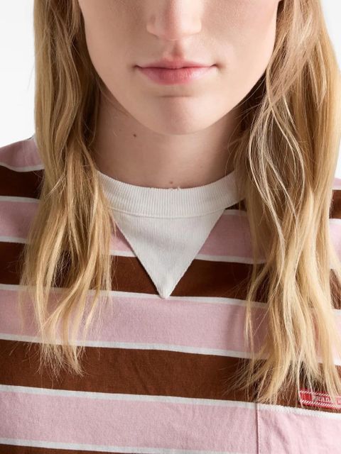 Prada Bayadere striped lisle cotton T-shirt - Pink