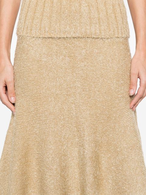 KHAITE Cadence A-line brushed skirt - Neutrals