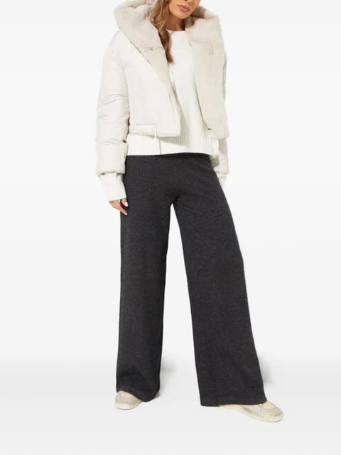 Yves Salomon buttoned wide-leg trousers - Grey