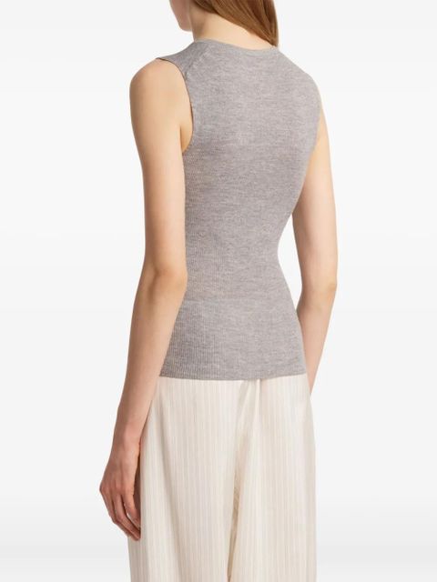 KHAITE Renato ribbed top - Grey