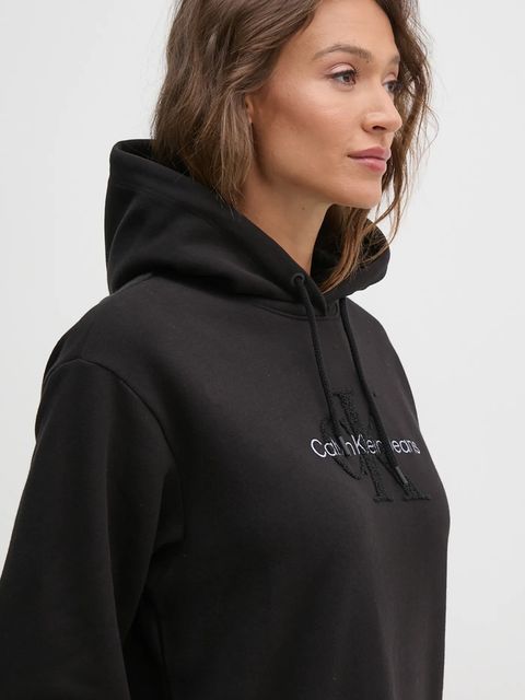 Calvin Klein Jeans sukienka bawełniana kolor czarny mini oversize J20J224685