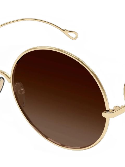 Chloé Eyewear logo-lettering round-frame sunglasses - Gold - zdjęcie produktu nr 2