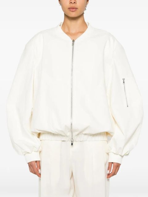Eleh zip-up bomber jacket - White