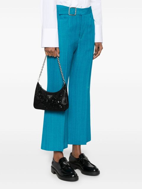 Prada crystal-embellished shoulder bag - Black