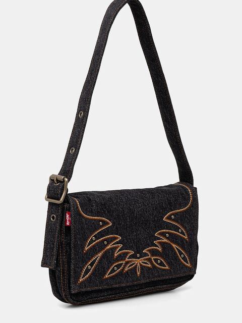 Levi's torebka jeansowa kolor czarny 004CG
