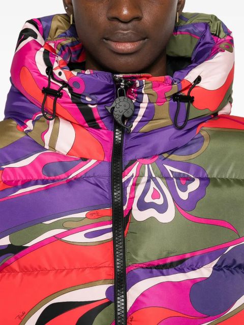 PUCCI abstract-print puffer jacket - Purple