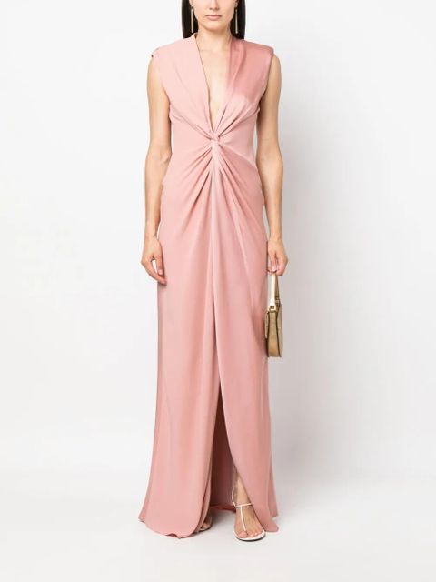 Max Mara twist-front V-neck maxi dress - Pink - zdjęcie produktu nr 2