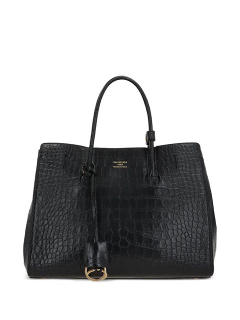 Balenciaga Hampton Carry All crocodile-effect-leather tote bag - Black - zdjęcie produktu nr 1