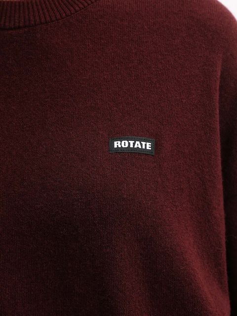 Rotate sweter wełniany damski kolor bordowy lekki 1147522734