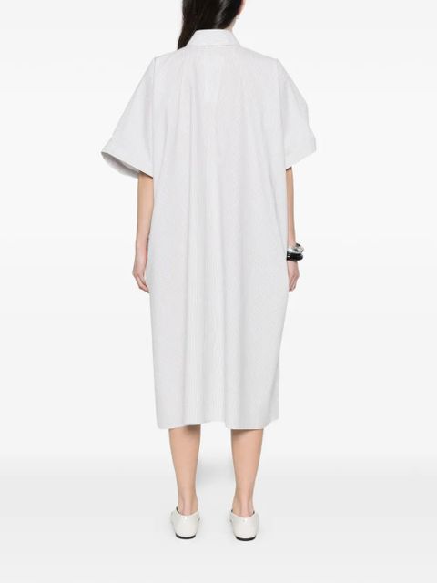MM6 Maison Margiela striped midi shirt dress - White