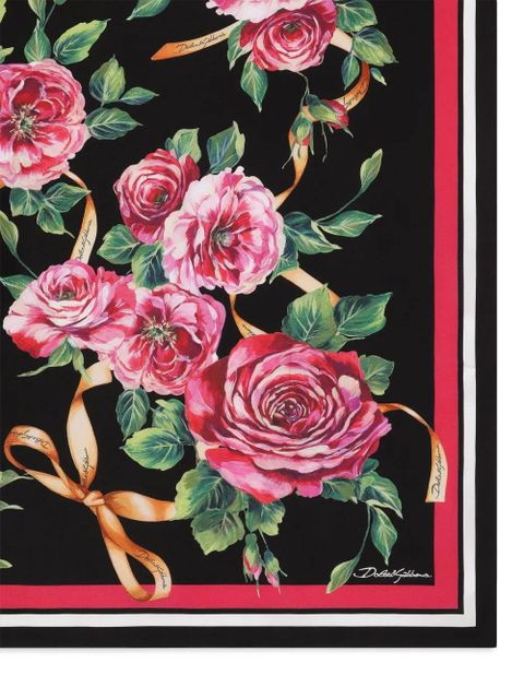 Dolce & Gabbana floral-print foulard - Black - zdjęcie produktu nr 2