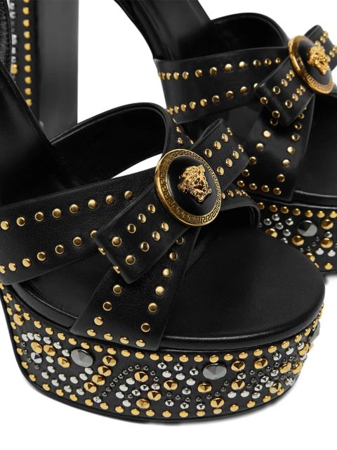 Versace 140mm La Medusa platform studded sandals - Black