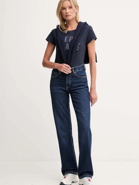 Pepe Jeans t-shirt bawełniany damski kolor granatowy PL5000045 - zdjęcie produktu nr 2