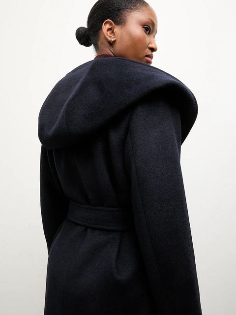 Answear.LAB płaszcz wełniany kolor granatowy