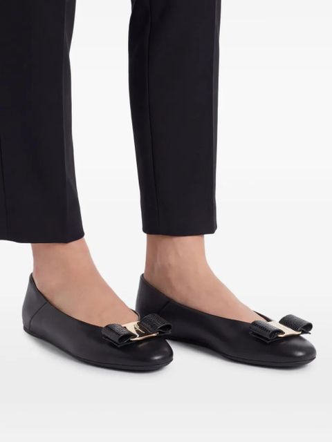 Ferragamo leather ballet flats - Black