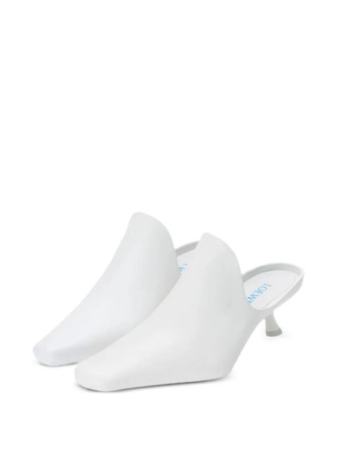 LOEWE Emily square-toe kitten-heel mules - White - zdjęcie produktu nr 2