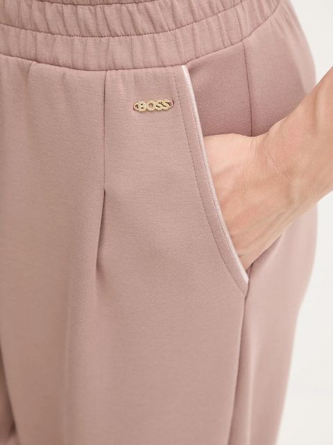 BOSS spodnie lounge damskie kolor brązowy gładkie 50545648