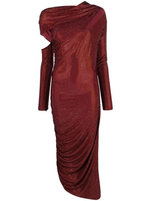 Cult Gaia Kumasi rhinestone-embellished asymmetric gown - Red - zdjęcie produktu nr 1