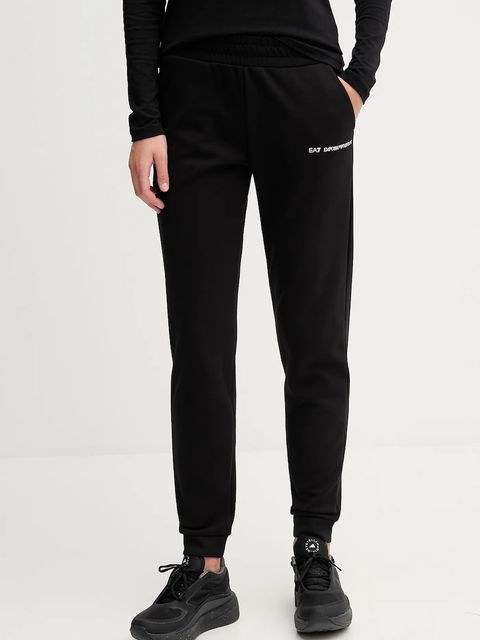 EA7 Emporio Armani spodnie dresowe damskie kolor czarny gładkie AF10443.7W000801 - zdjęcie produktu nr 1