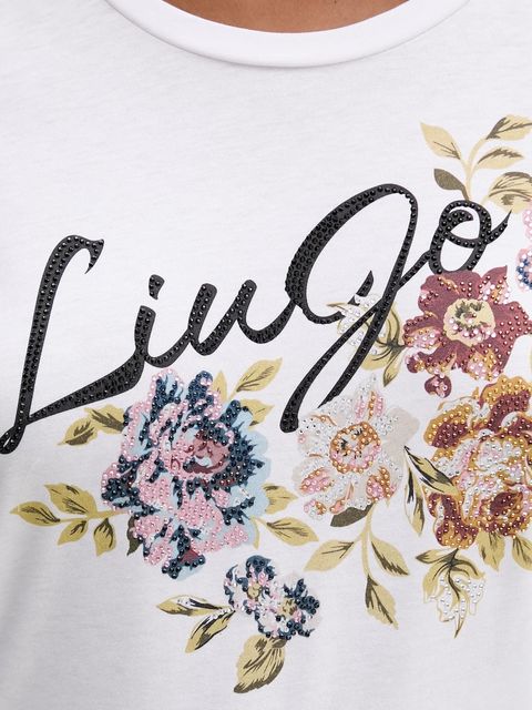 Liu Jo longsleeve bawełniany kolor biały MF5464 JS923