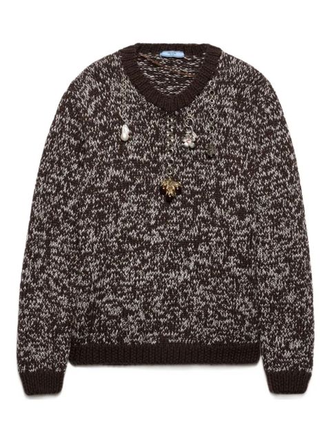 Prada charm-embellishment sweater - Brown - zdjęcie produktu nr 1