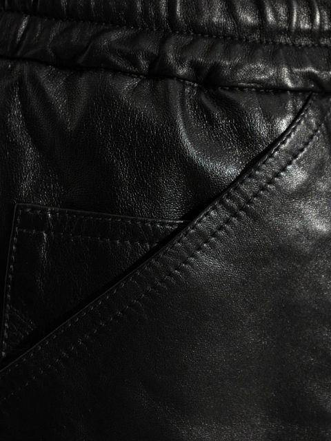 Jil Sander drawstrings leather trousers - Black