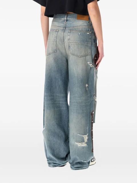 AMIRI studded-detail distressed jeans - Blue - zdjęcie produktu nr 2