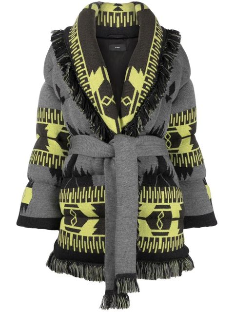 Alanui Icon jacquard belted puffer jacket - Grey - zdjęcie produktu nr 1