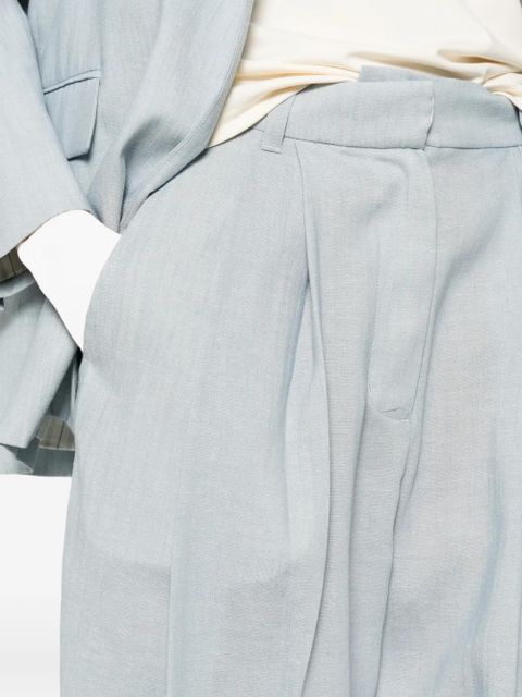 Eleh pleated wide-leg trousers - Blue