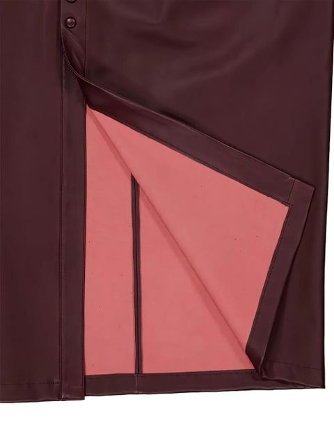 Rabanne buttoned leather midi skirt - Red