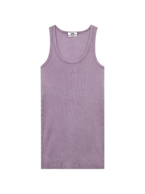 GCDS ribbed-knit log-detail mini dress - Purple - zdjęcie produktu nr 1