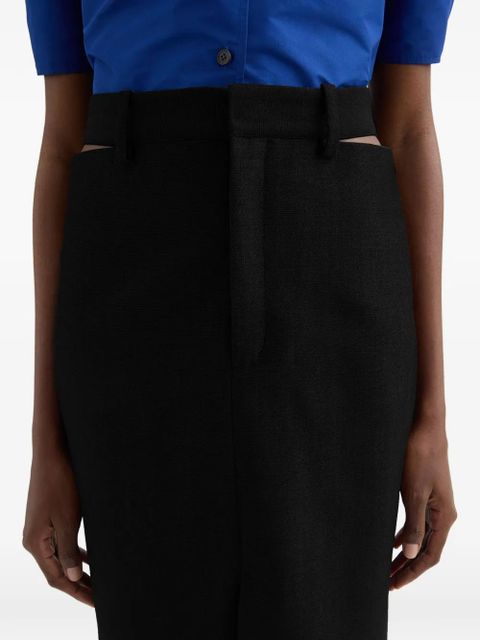 Jil Sander cut-out midi skirt - Black