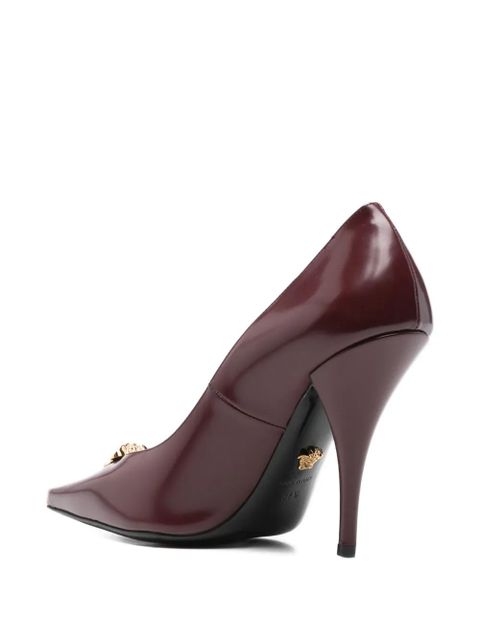 Versace 110mm medusa-embellished pointed-toe pumps - Red