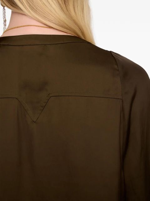 Zadig&Voltaire Torny V-neck satin blouse - Green