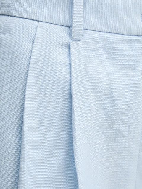 Tommy Hilfiger spodnie z domieszką lnu damskie kolor niebieski proste high waist WW0WW45460