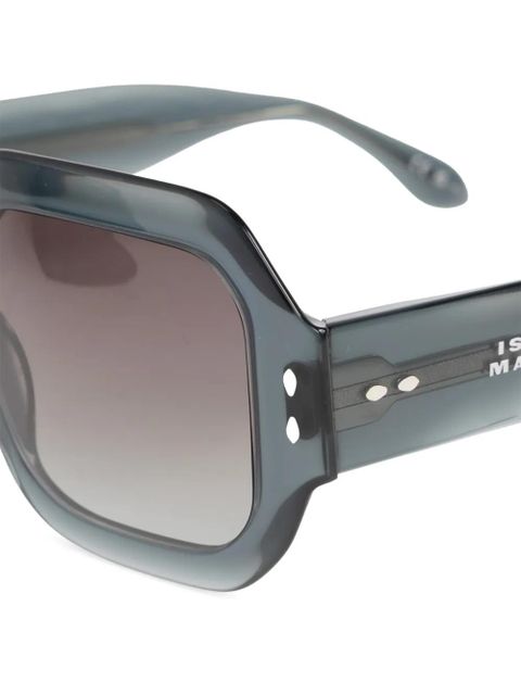 Isabel Marant Eyewear geometric-frame stud-details sunglasses - Grey