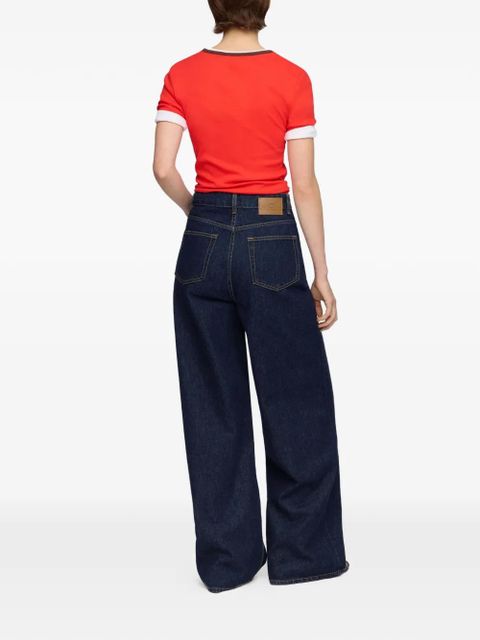 GANNI logo-detail T-shirt - Red