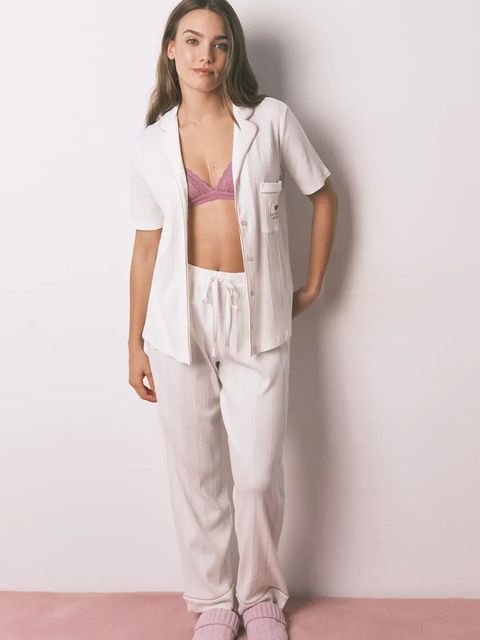 women'secret komplet piżamowy z bawełną damska kolor beżowy 3132250 - zdjęcie produktu nr 1