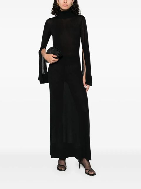 TOTEME slit-sleeve knitted dress - Black