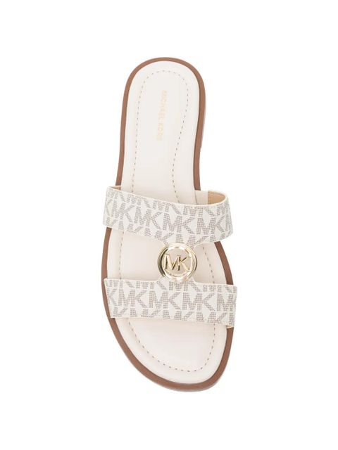 Michael Kors all-over logo buckle sandals - Neutrals