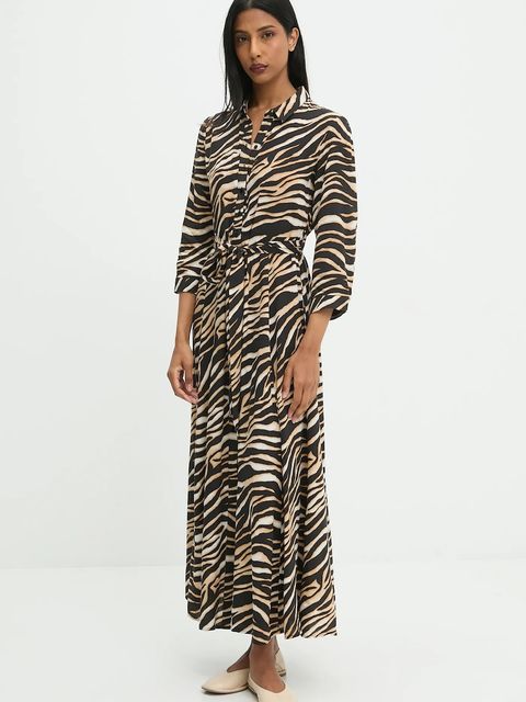 Answear.LAB sukienka kolor brązowy maxi prosta - zdjęcie produktu nr 1