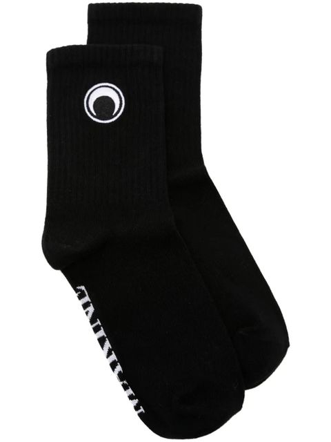 Marine Serre Crescent Moon cotton-blend ankle socks - Black - zdjęcie produktu nr 1