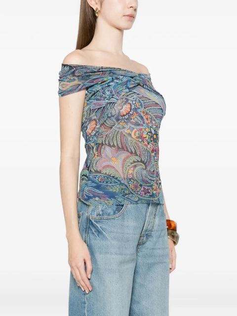 ETRO flower-pattern top - Blue