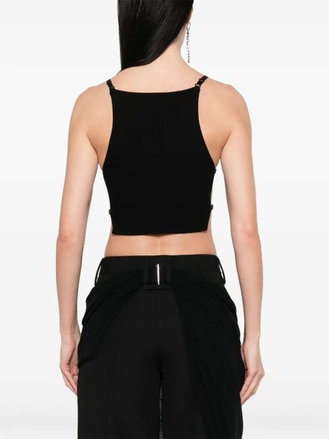 Courrèges ribbed crop top - Black