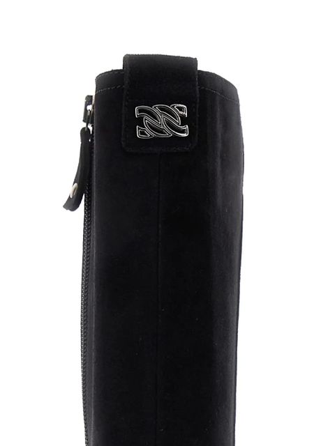 Casadei block-heel suede boots - Black