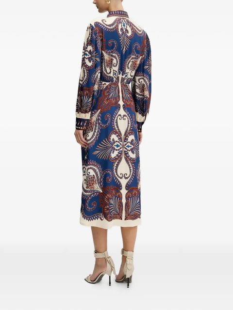 FARM Rio tie-waist midi dress - Blue