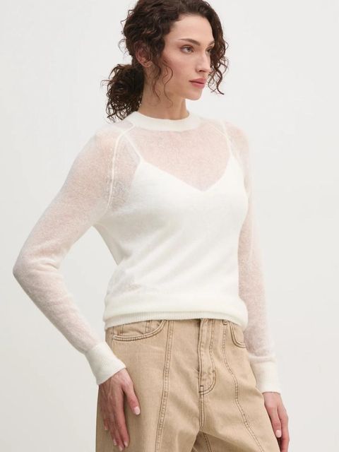 Guess sweter z wełną IZABELLA damski kolor beżowy lekki W5RR06 Z3HQ0 - zdjęcie produktu nr 1