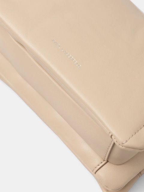 Karl Lagerfeld torebka skórzana kolor beżowy A1W30175