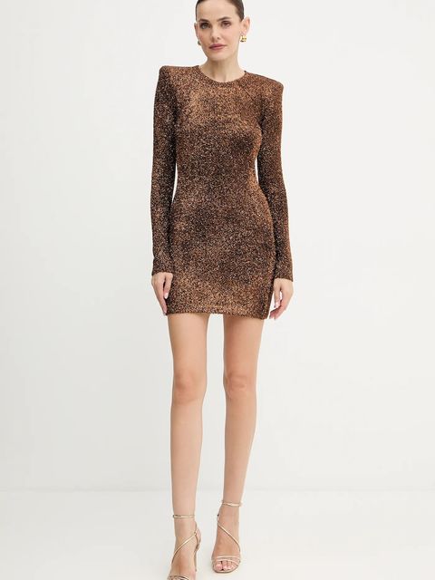 Liu Jo sukienka kolor brązowy mini dopasowana MF5236 MA10R