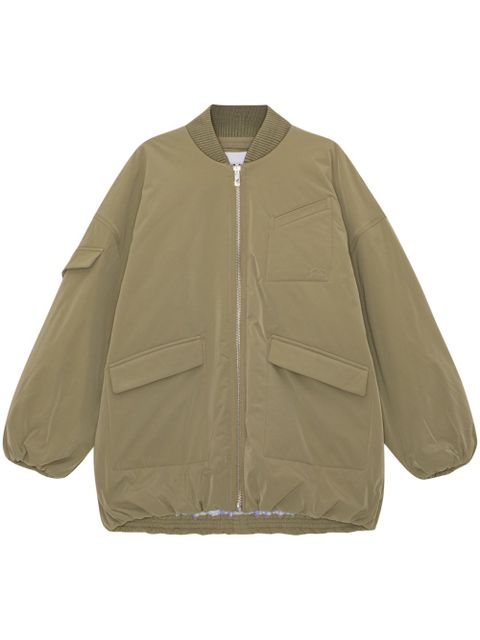 GANNI oversized multiple-pocket bomber jacket - Green